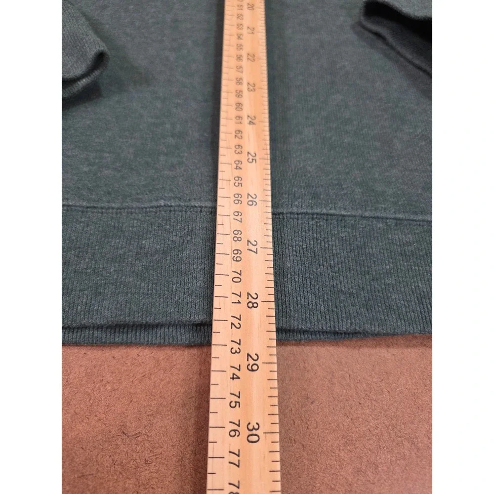 Tommy Hilfiger Mens Green Quarter Zip Pullover Cotton Sweater Size Large